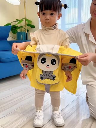 宝宝罩衣口水巾儿童防水防脏吃饭围兜裙婴儿秋冬男女孩反穿衣#宝宝罩衣 #双11冲刺吧 #无限回购的宝藏单品