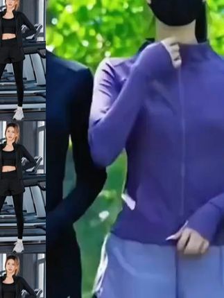 立领款大码瑜伽服套装晨跑步运动健身速干透气网红时尚大码福音 #大码瑜伽服 #速干透气运动装 #网红时尚运动穿搭