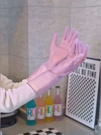 橡胶手套 巧姨女士乳胶橡胶耐用刷碗胶皮干活家务清洁不易破洗碗手套干家务#家务手套 #洗碗手套 #橡胶手套 #洗碗手套硅胶 #家务手套推荐