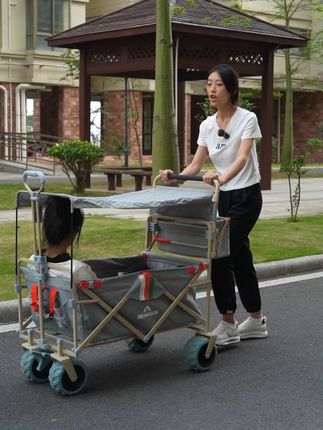 好物推荐!结实耐用、多功能推拉一体露营车,带娃出游必不可少!#露营车 #手推车 #种草好物 #露营 #性价比超高