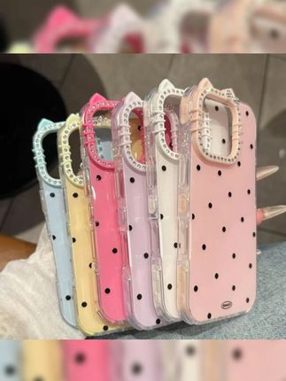 ins风满屏波点kitty猫镜头适用iPhone16手机壳15promax简约14/13#手机壳 #手机壳推荐 #苹果手机壳 #简约手机壳