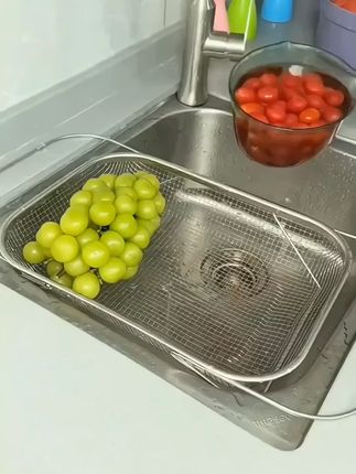 304不锈钢沥水篮加厚大容量可伸缩洗菜盆大号家用厨房水槽滤水架#304不锈钢 #沥水篮 #厨房好物 #加厚大容量 #可伸缩