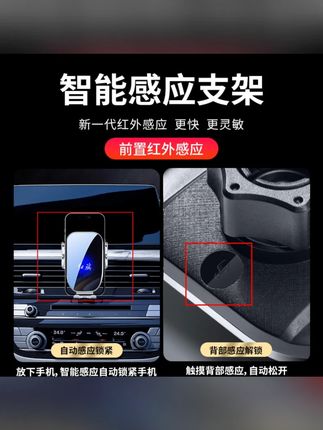适用于红旗23款H6/H5/HS5/H9/HS7/HS9/E-QM5车载手机支架无线充电#车载好物 #红旗汽车配件 #无线充电 #手机支架 #汽车用品