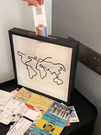 票根纪念收纳框演唱会门票旅行明信片机票挂墙收纳盒墙壁装饰挂饰#票根收纳 #纪念框 #演唱会门票 #旅行明信片 #墙壁装饰