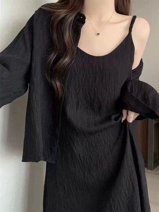 【亏本清货】吊带裙小黑裙连衣裙女新打底外穿内搭背心裙中长款 #ootd穿搭 #今天穿什么 #穿出高级感 #好看的衣服都在这里 #连衣裙