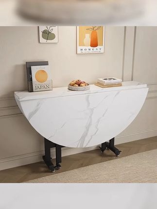 折叠式桌子小户型客厅饭桌可移动靠墙圆桌2025新款家用6 10人餐桌 #折叠餐桌 #打开暑假的100种方式 #圆桌 #餐桌 #家居好物