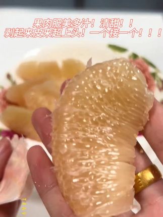报福版柚子终于上线了!无籽,汁水多,果肉又饱满!皮不粘肉,剥起来太治愈了~ #度尾文旦柚#秋天的第一个柚子#柚子#剥柚子#又到了吃柚子的季节