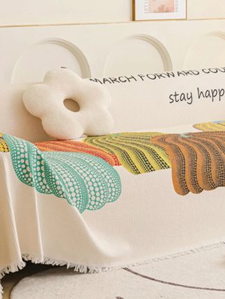 潮流南瓜华夫格棉线防尘盖巾沙发垫四季通用沙发巾盖布#沙发垫 #沙发巾 #四季通用 #沙发盖布 #盖巾