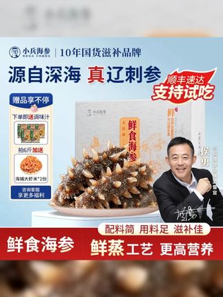 初秋进补 侯勇推荐小兵鲜食即食海参大连海刺参养生滋补鲜食海参 #海鲜美食 #海参 #即食海参推荐 #快来一起尝个鲜 #即食海参