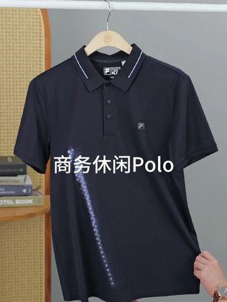 斐乐新款商务休闲Polo,上身透气舒适#男士穿搭