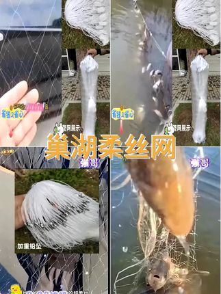 巢湖金辉煌渔网超柔细丝网渔网粘网拎纲提纲鲫鱼网白条三层捕鱼网 #逮鱼摸虾 #热门 #户外捕鱼 #粘网 #超柔细丝三层渔网