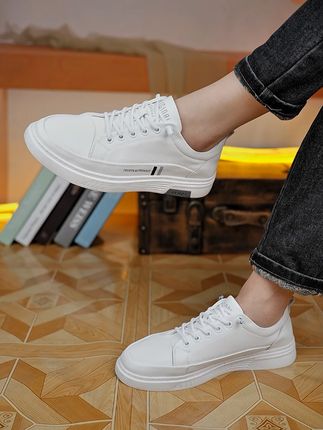 #透气小白鞋#休闲板鞋男款#真皮牛皮男鞋#男鞋推荐#板鞋男款