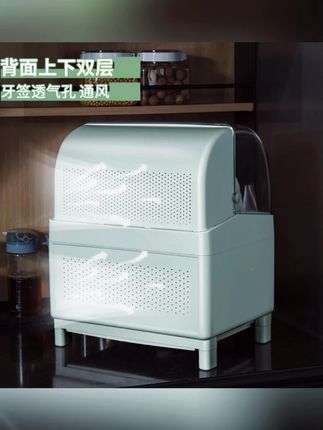 厨房碗筷收纳盒带盖超大容量双层碟盘沥水架子家用小型碗柜置物架#厨房收纳 #碗筷沥水架 #家用好物 #双层收纳 #厨房神器