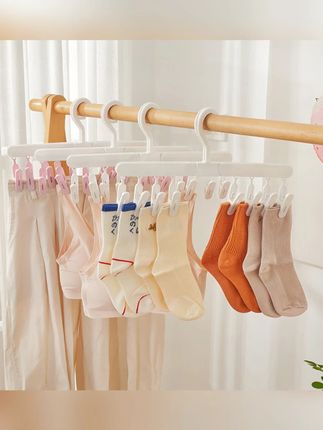 旅行便携夹晾晒衣架内衣袜帽子晾衣架多夹子晒衣架折叠式晾衣架#旅行晾衣架 #便携晾衣架 #折叠衣架 #晾晒好物 #旅行必备