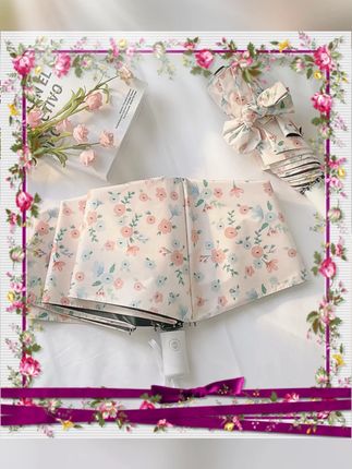 #晴雨伞 #法式碎花 #防晒伞 #高颜值 #折叠伞 法式碎花全自动晴雨两用折叠防晒防紫外线遮阳女生高颜值雨伞