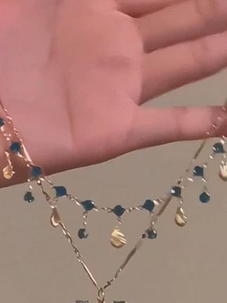 合金项链 蓝色蝴蝶双层流苏项链夏日清凉高级感choker颈链 #时尚饰品# 美出高级感 #女人喜欢的饰品# 氛围感发饰 #女士项链推荐