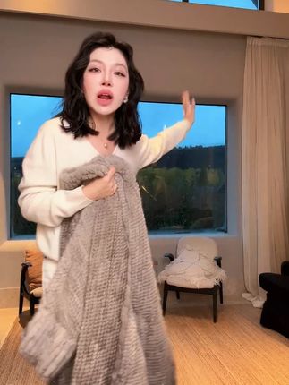 进口水貂编织渐变毛一手长皮草 ME【丹麦进口麦穗渐变水貂】进口水貂编织渐变毛一手长皮草MESA2391 #水貂 #水貂皮草 #老杨的私服 #秋冬必备 #微胖穿搭
