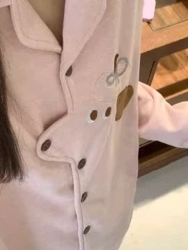 韩系糯叽叽可爱小狗睡衣女秋冬季加厚保暖德绒家居服套装可外穿