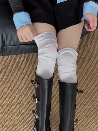 小腿袜子女搭配靴子堆堆袜春秋季美拉德长筒靴袜jk白色过膝袜#女生袜子 #春秋季穿搭 #美拉德风 #堆堆袜 #过膝袜