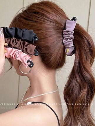 缎面布艺香蕉夹马尾夹 #马尾夹 #香蕉夹 #布艺发夹 #高马尾夹 #头饰发饰