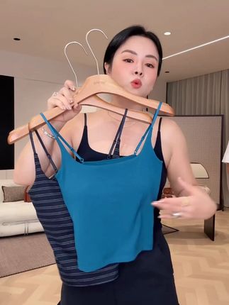 SP【闭眼冲】超好穿细肩带纯色百搭带胸垫小吊修身显瘦美背打底