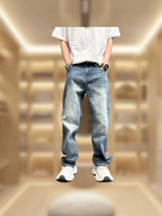 直筒牛仔裤#直筒牛仔裤 #宽松牛仔裤 #牛仔长裤 #复古牛仔裤 #做旧牛仔裤