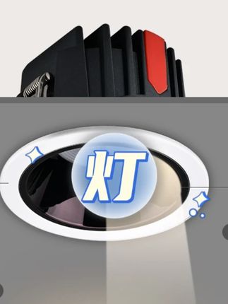 狮朗盾黑杯天花板家用LED嵌入式无主灯照明筒灯射灯#灯 #照明灯 #家用灯 #大灯 #小灯 #