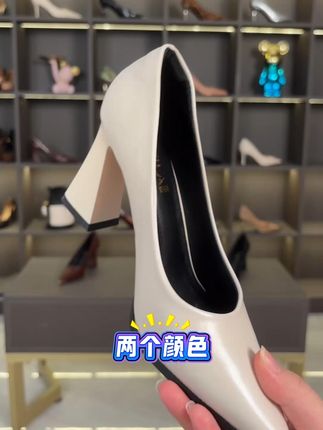 摩伊拉不累脚高跟鞋女粗跟羊皮2025年爆款尖头气质时尚百搭法式#鞋子 #好物推荐 #百搭鞋子