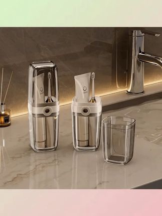 轻奢透明旅行洗漱套装便携式牙具盒香皂盒牙膏吸盘式卫生间置物架#旅行洗漱套装 #轻奢套装 #便携式洗漱用品 #卫生间置物架 #旅行必备