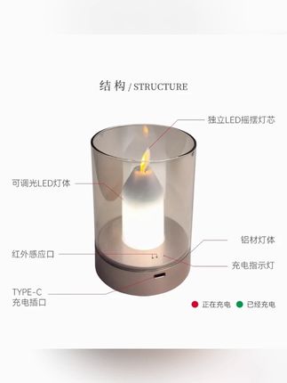 浪漫烛光灯|蜡烛灯手扫感应氛围灯仿真蜡烛高级感餐厅餐桌台灯#照明 #设计感 #智能照明 #浪漫烛光灯 #小夜灯