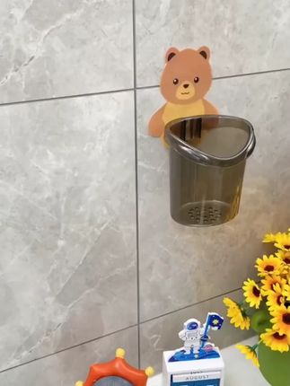 抢疯了!免打孔小熊置物架,不会积水,不滋生细菌,3个只要9.9 #小熊杯 #置物架