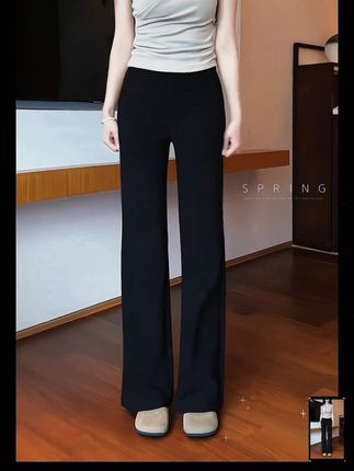 #无限回购的宝藏单品 #显高显瘦显腿长 #西装高腰喇叭裤 #面料柔软舒适 #穿出大长腿