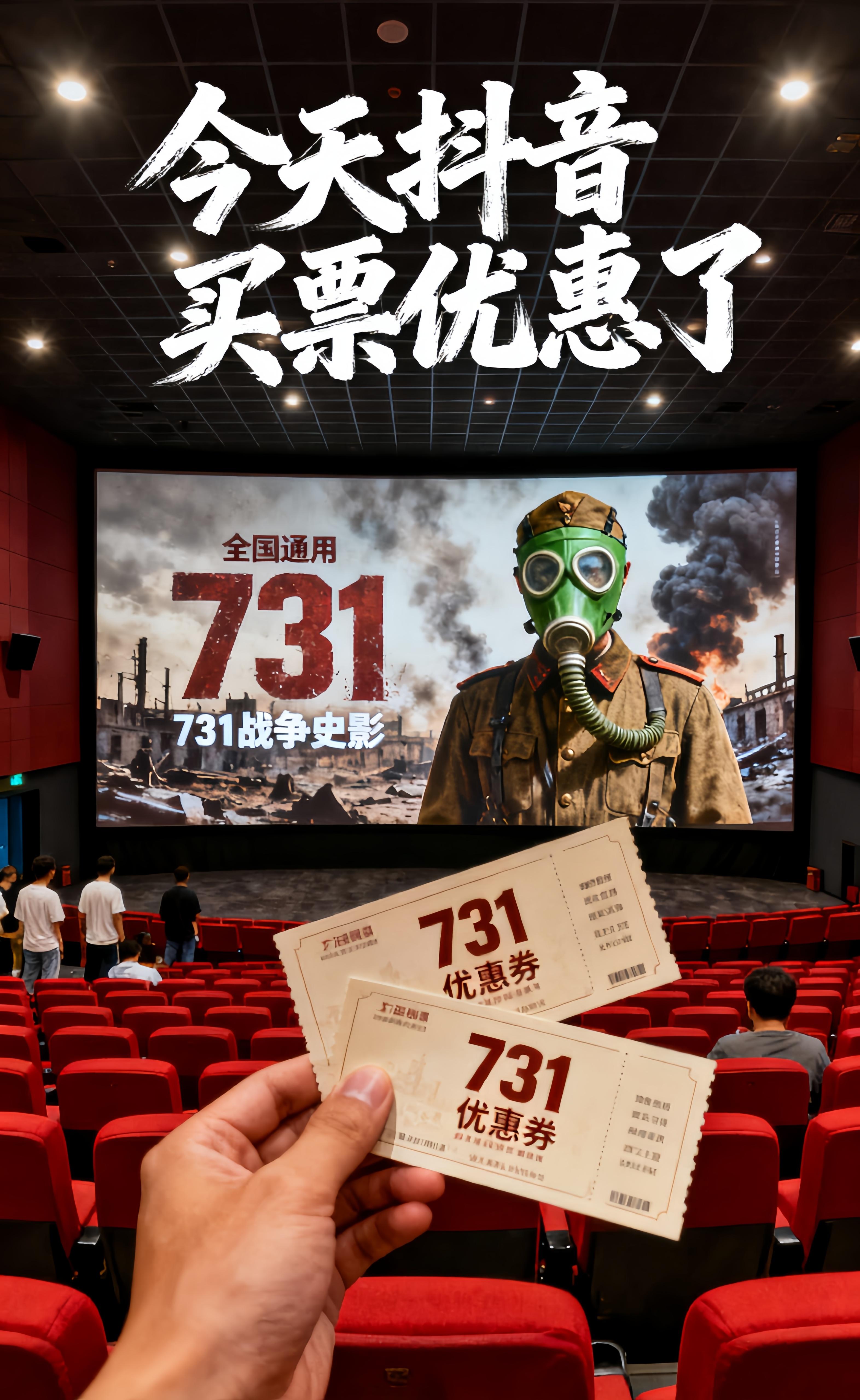 731电影上线快来一起观看,勿忘国耻,铭记历史!#731电影 #电影优惠券抖音团购 #电影 #吾辈当自强勿忘国耻 #一起看电影