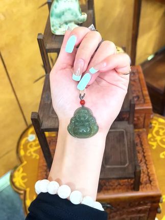 和田玉佛公吊坠 直播间直接炸!#和田玉#佛公#玉石文化#吊坠