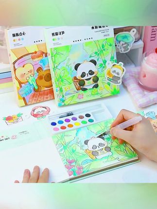 创意水彩画便携涂色本,自带颜料,让孩子随心涂鸦! #创意水彩画 #便携绘画册 #自带颜料本 #幼儿涂鸦本 #儿童涂色本