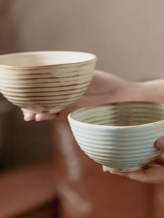 米饭碗家用菜碗小汤碗日式复古风餐厅高颜值陶瓷餐具5英寸小饭碗 #餐具分享 #颜值餐具 #餐具控