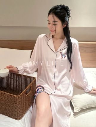 一眼爱上 法式长款睡裙 太有气质了吧 #睡衣家居服 #睡裙 #睡衣控 #在家也要美美哒 #精致睡衣推荐