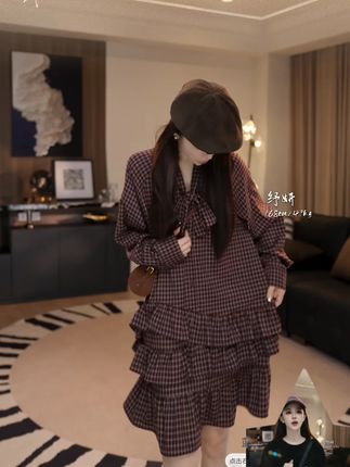 Shuyan妍【格仔miu裙】 290G重磅复古格子连衣裙#连衣裙#连衣裙穿搭#气质穿搭#时髦精#显瘦显高显腿长
