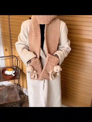 超可爱手工围巾口袋熊材料包,送女生心意礼物必备! #送女生礼物 #手工DIY材料包 #心意手工礼物 #可爱手工好物 #diy毛线制品