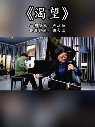 经典影视曲目《渴望》 二胡演奏:严洁敏 钢琴:曲大卫 #二胡 #二胡曲 #经典影视 #二胡教学入门#二胡教学