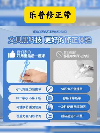 乐普升笔式修正带,可替芯易携带小型静音涂改带 #修正带 #开学必备 #学习用品 #好物推荐 #乐普修正带 LPS/乐普升笔式修正带高颜值批发颜值改正专用隐形带品牌带