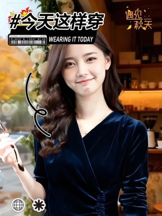 高级感丝绒女上衣V领蕾丝打底衫内搭2025秋季新款洋气小衫长 #上衣女装 #上衣推荐 #秋装新款 #秋装穿搭 #秋装新品