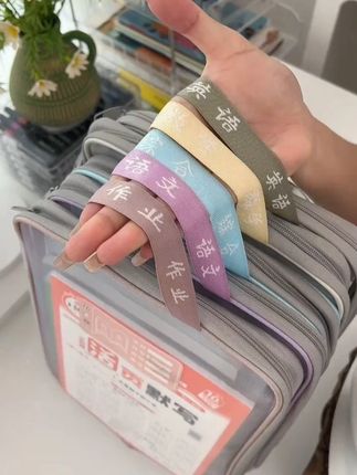 终于给我家女儿找到一款巨好用的科目袋了,大开口拿取方便,容量大质量好#学习用品 #l型科目分类袋