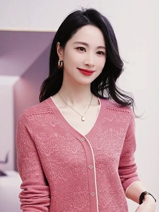 新品来袭!沐羊春秋女款V领针织宽松套头衫超气质 #春秋针织衫 #宽松套头衫 #女款V领上衣 #沐羊针织衫 #新品针织衫