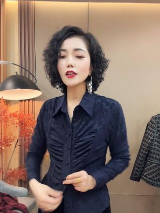 2025秋季新款翻领长袖显瘦修身时尚女士百搭小衫上衣8913 #时尚 #早秋 #百搭 #显瘦 #洋气