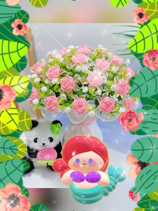 #玫瑰花 DIY #手工材料包 #七夕礼物 #创意摆件 #DIY 花艺 买 2 单送剪刀【七夕福利】星辰大玫瑰花材料包 手工 diy 摆件