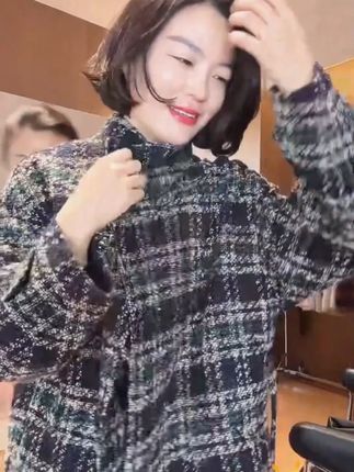 295TANTAN 休闲复古百搭格子秋冬大衣毛呢外套3222 #秋冬穿搭 #气质高级穿搭 #显瘦穿搭 #遮肉显瘦遮肉减龄