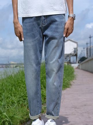 浅色莱赛尔牛仔裤 夏天流行的浅色牛仔裤,超薄面料很舒服!#面料柔软舒适#牛仔裤