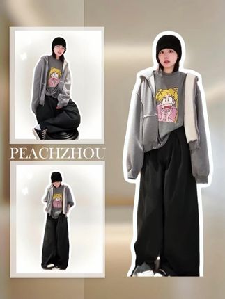 桃子私服很爱的一件搞怪美少女卡通印花减龄T恤,版型很正,颜色很高级,非常百搭的一件T恤!#短袖t恤 #时髦精#穿出高级感#桃子PEACHZHOU#PEACHZHOU