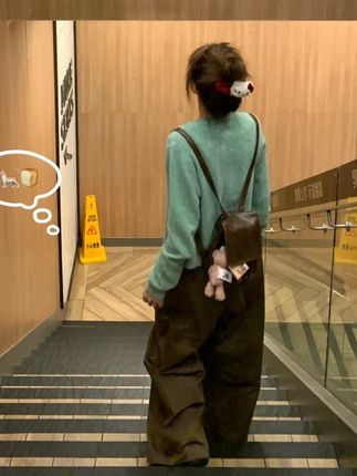 复古圆领百搭休闲纯色针织开衫女秋季外套绿色长袖毛衣女外搭 #高级感穿搭 #显瘦穿搭 #谁穿谁好看 #超便宜超划算 #气质穿搭